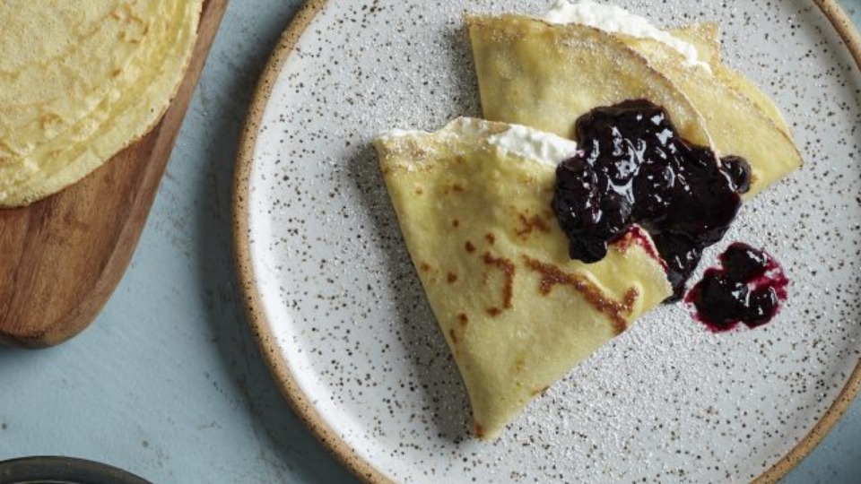 Cheese Blintzes with Blueberry Sauce (Instance 1) — Instance — Interactive video experience
