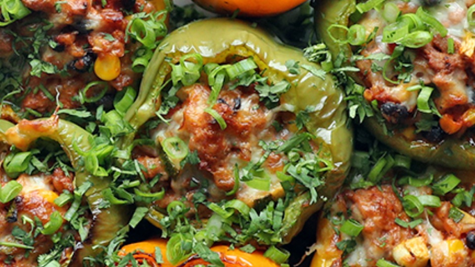 Southwest Farro and Turkey Stuffed Peppers (Instance 1) — Instance — Interactive video experience