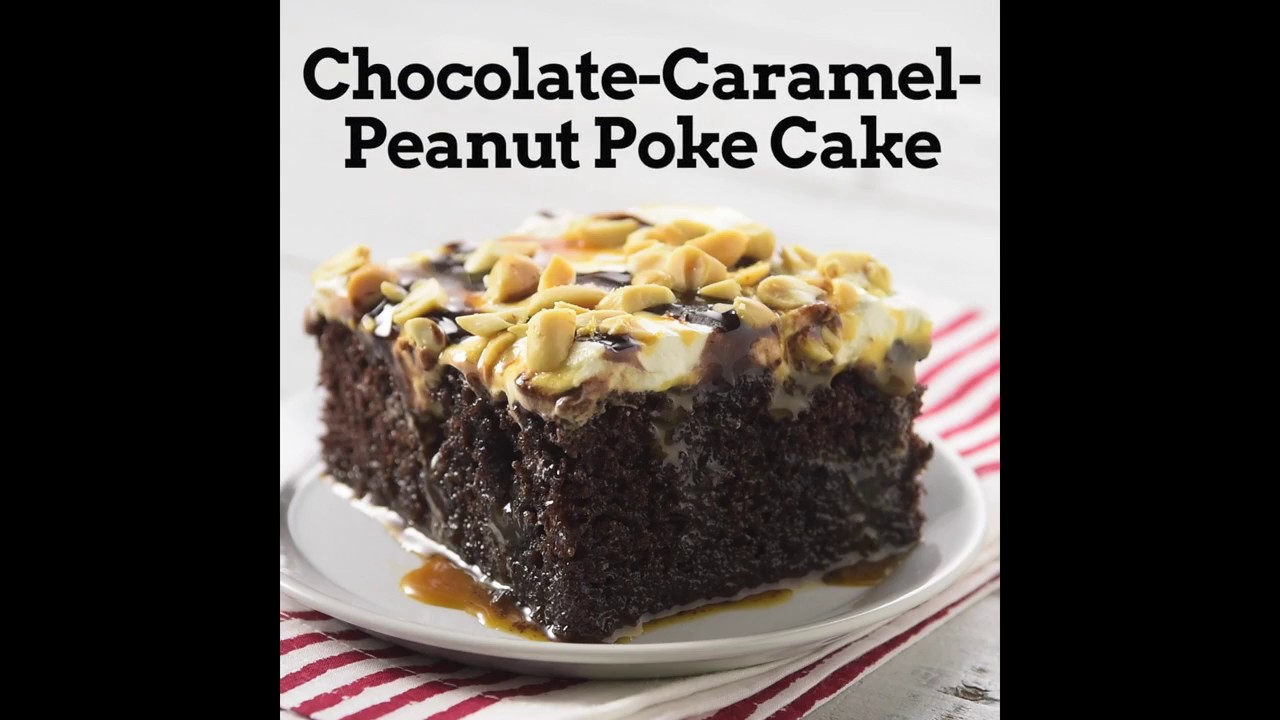 Chocolate-Caramel-Peanut Poke Cake (Instance 1) — Instance — Interactive video experience