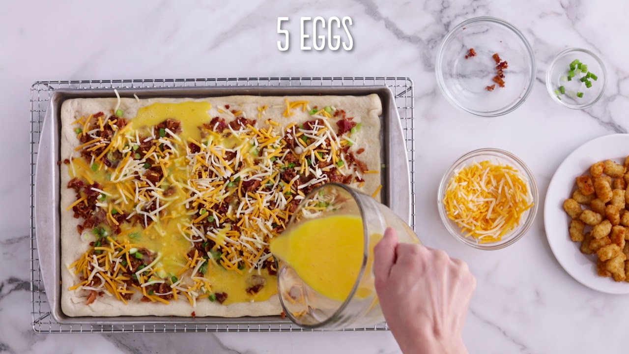 Sheet-Pan Tater-Topped Breakfast Pizza | Pillsbury Recipe (Instance 1) — Instance — Interactive video experience