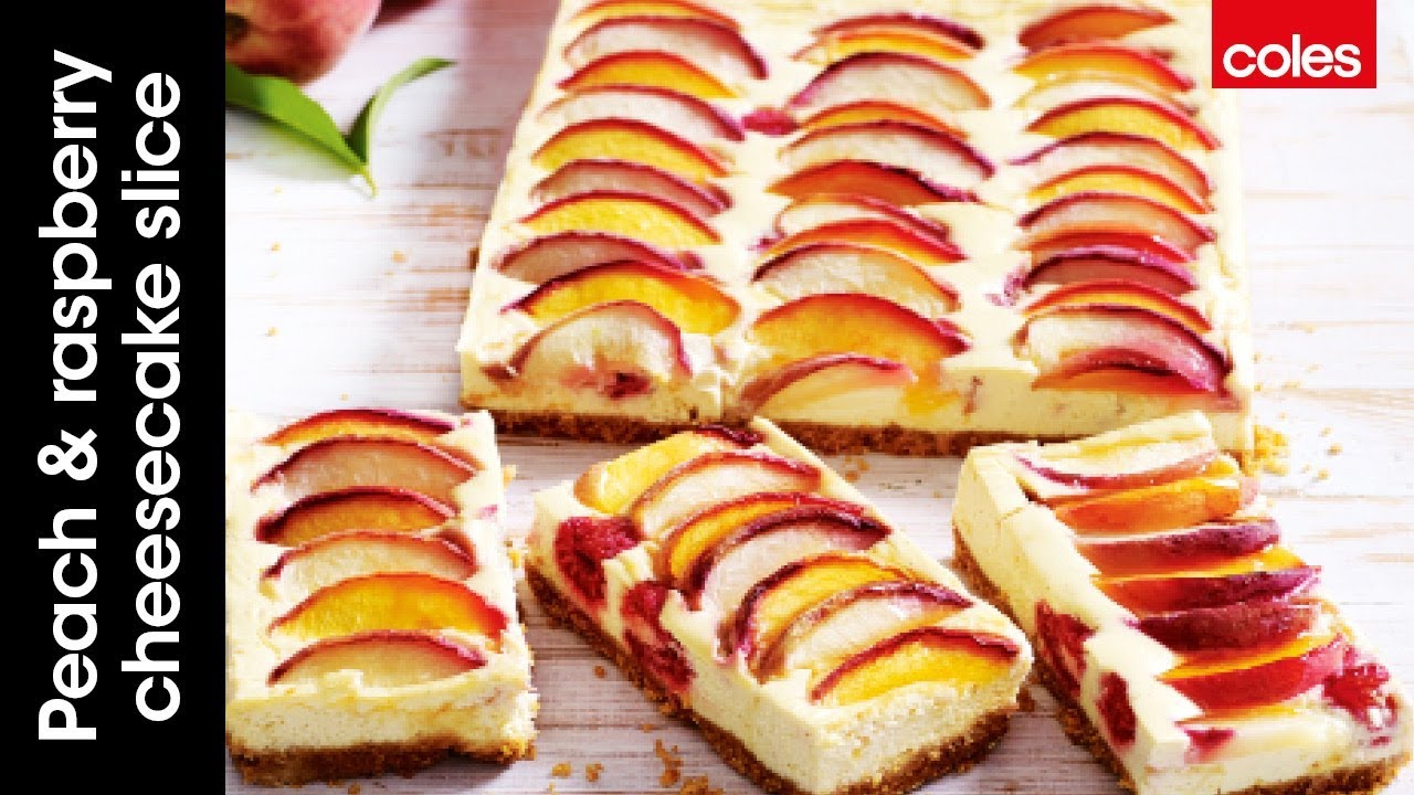How to make peach & raspberry cheesecake slice (Instance 1) — Instance — Interactive video experience