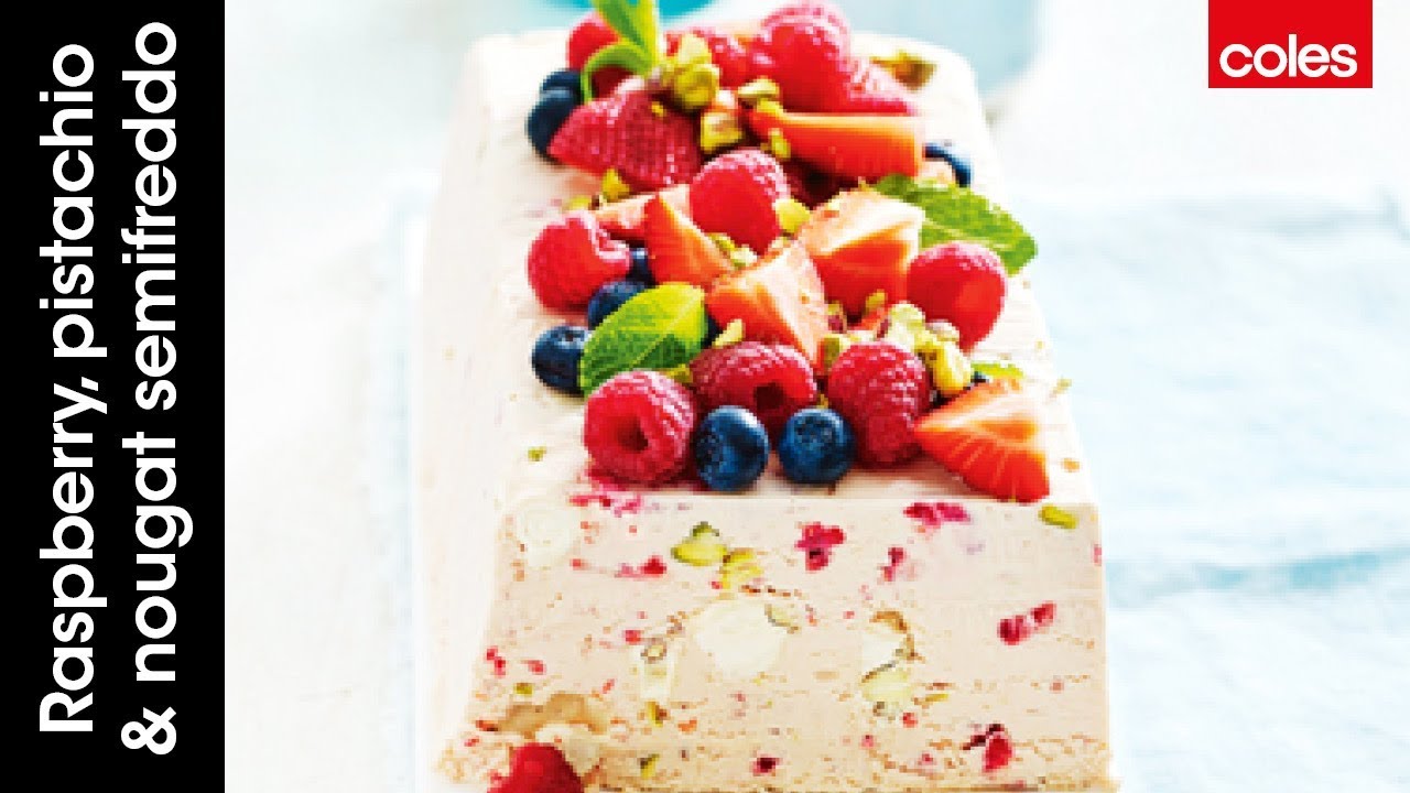 How to make a raspberry, strawberry, pistachio & nougat semifreddo (Instance 1) — Instance — Interactive video experience
