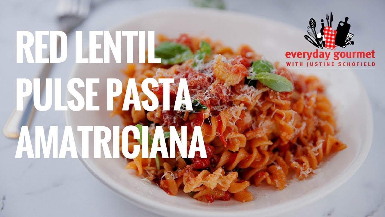 Pulse Pasta Red Lentils Spirals Amatriciana | Everyday Gourmet S8 E22 (Instance 1) — Instance — Interactive video experience