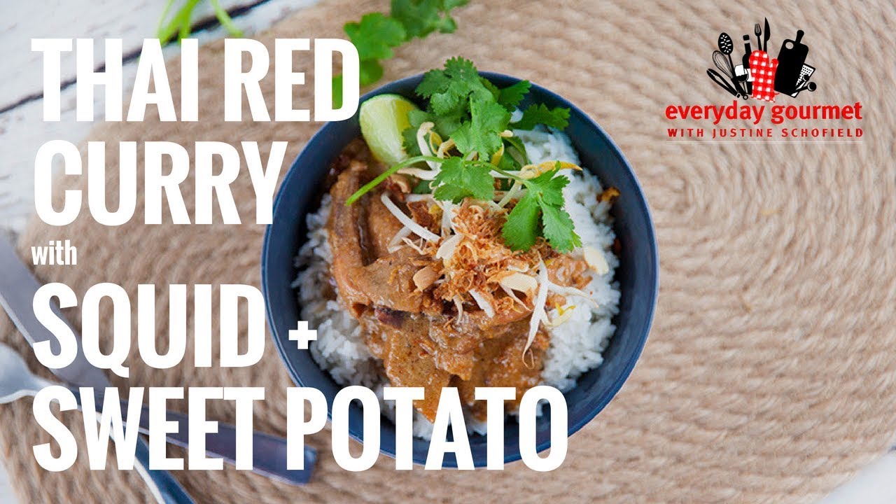 Thai Red Curry with Squid & Sweet Potato | Everyday Gourmet S7 E66 (Product Master 1) — Instance — Interactive video experience