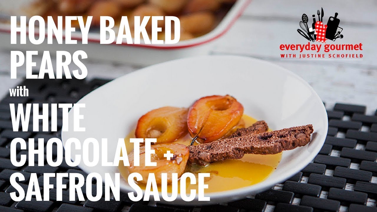 Honey Baked Pears with White Chocolate Saffron Sauce | Everyday Gourmet S7 E56 (Instance 1) — Instance — Interactive video experience