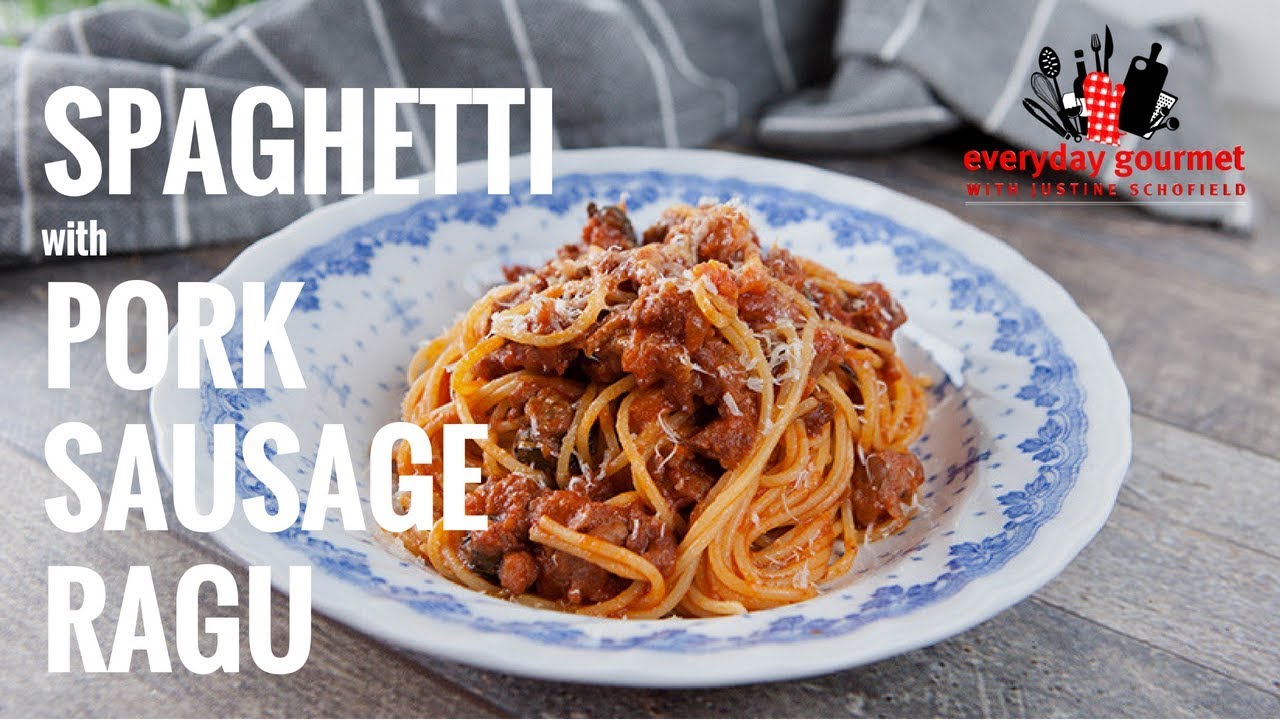 Spaghetti with Pork Sausage Ragu | Everyday Gourmet S7 EP40 (Instance 1) — Instance — Interactive video experience