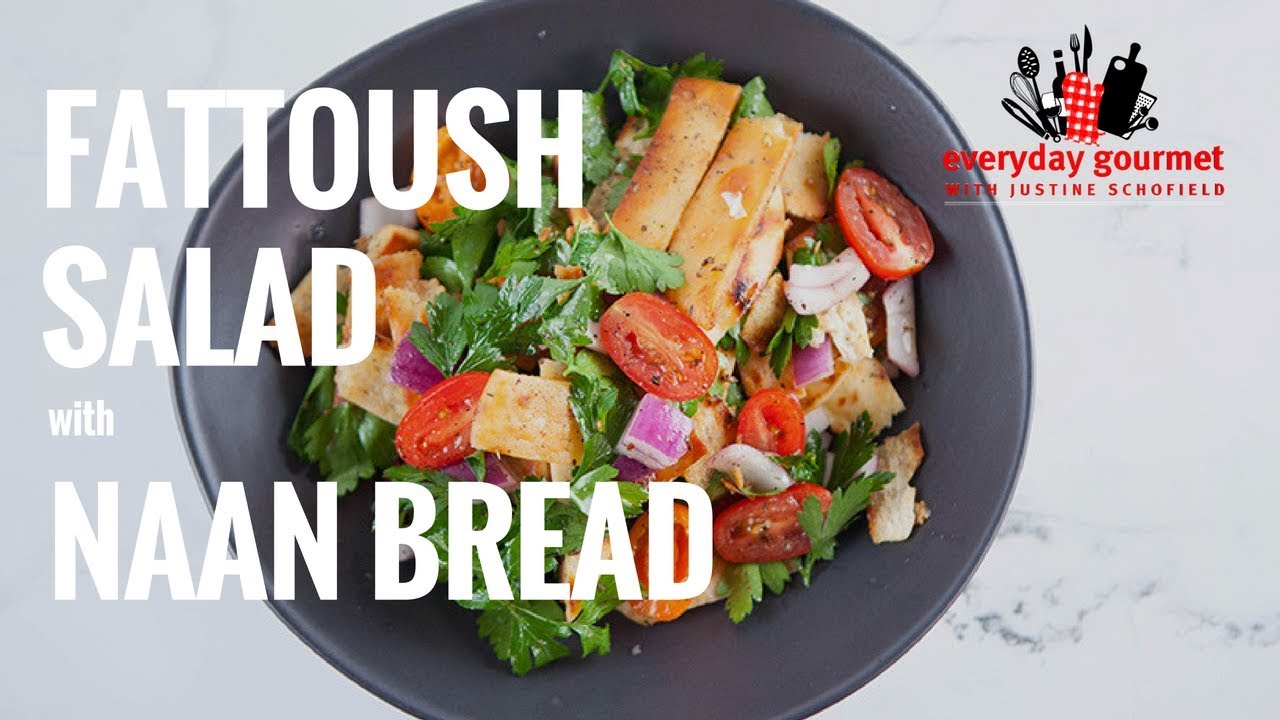 Fattoush Salad with Naan Bread | Everyday Gourmet S7 E22 (Instance 1) — Instance — Interactive video experience