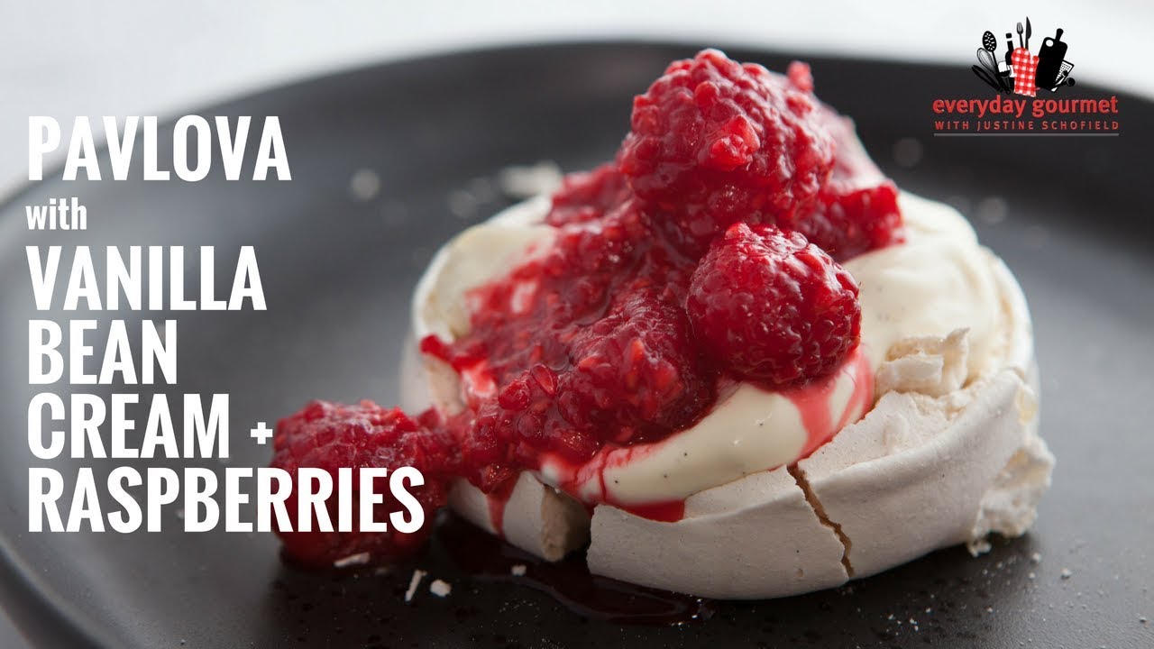 Pavlova with Vanilla Bean Cream and Raspberries | Everyday Gourmet S6 E34 (Instance 1) — Instance — Interactive video experience