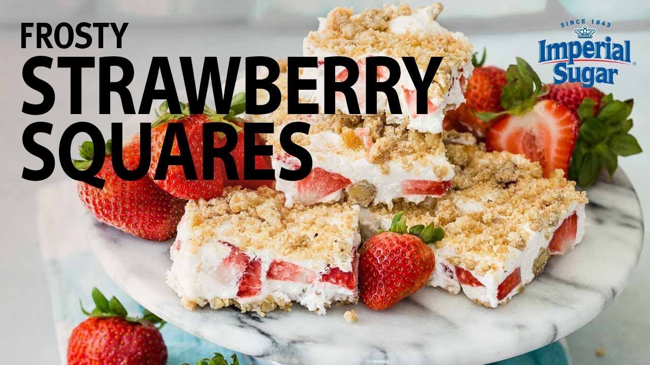 Vintage Dessert Recipes: Frosty Strawberry Squares (Instance 1) — Instance — Interactive video experience
