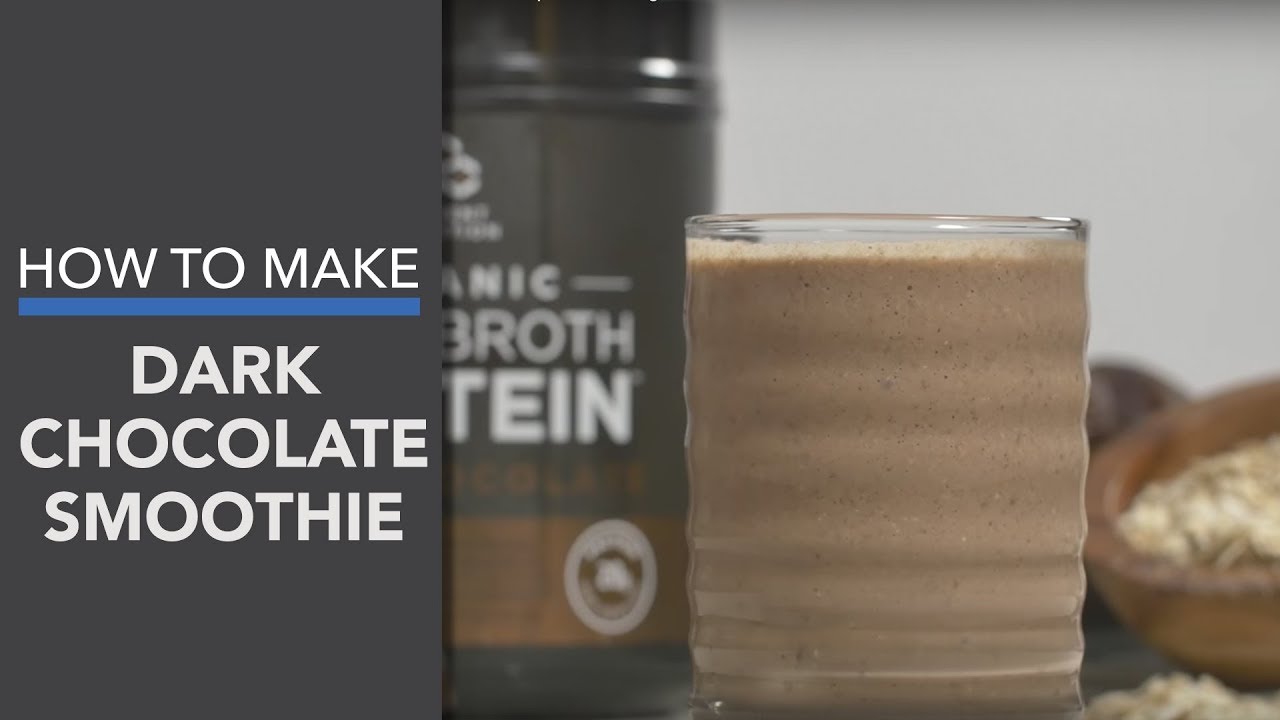 Dark Chocolate Smoothie Recipe with Organic Bone Broth Protein (Instance 1) — Instance — Interactive video experience