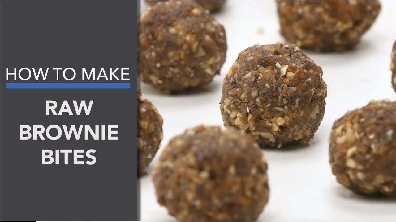 Raw Vegan Mini Brownie Bites Recipe (Instance 1) — Instance — Interactive video experience