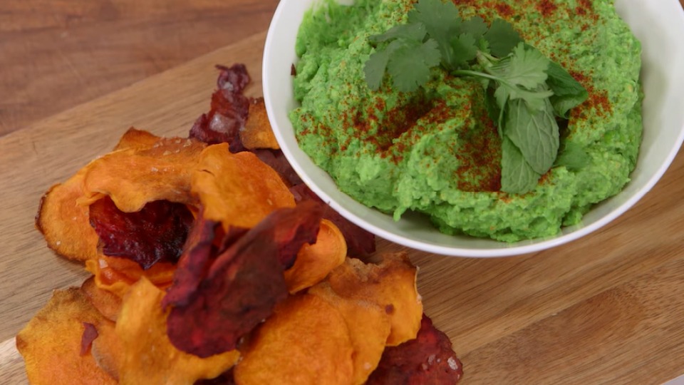 Pea Guacamole with Sweet Potato | Everyday Gourmet S5 E73 (Instance 1) — Instance — Interactive video experience