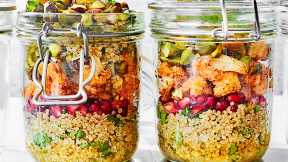 Roasted Cauliflower and Quinoa Jar Salad (Product Master) — Instance — Interactive video experience
