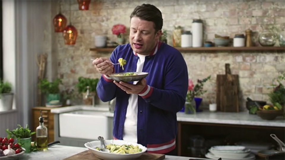Courgette and pea pasta recipe (Product) — Instance — Interactive video experience