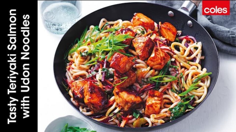 Tasty teriyaki salmon with udon noodles - product — Instance — Interactive video experience
