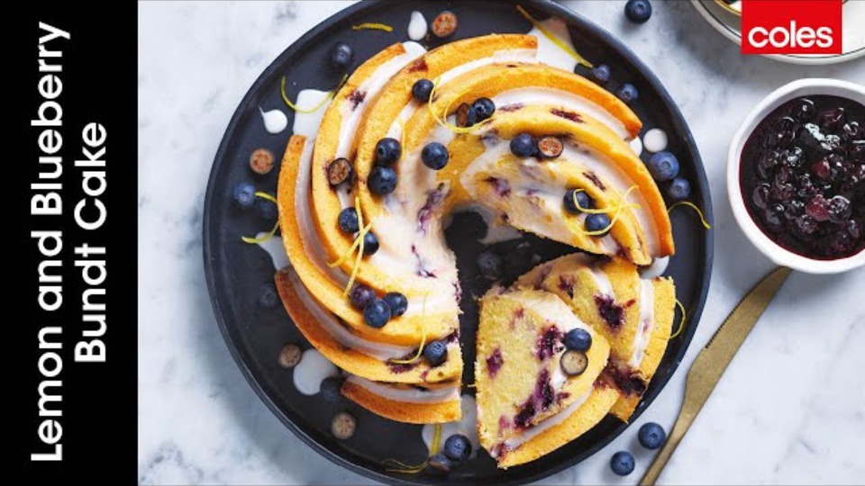 Lemon and blueberry bundt cake with lemon drizzle - product — Instance — Interactive video experience