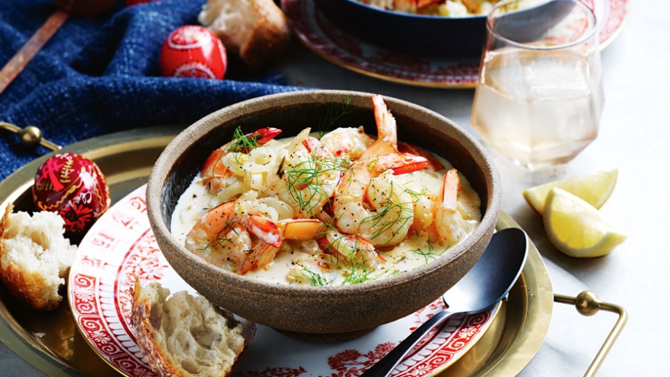 Curtis Stone’s creamy prawns with fennel and herbs - product — Instance — Interactive video experience