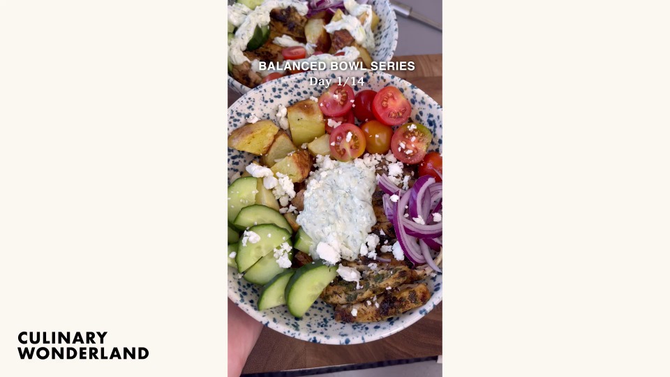 Greek Chicken Bowls - product — Instance — Interactive video experience