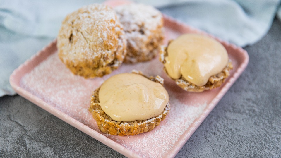 Coffee and Walnut Scones with a Coffee Cream - product — Instance — Interactive video experience