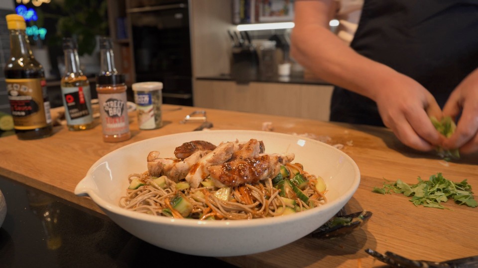 Chicken With Miso Noodle Salad - product — Instance — Interactive video experience