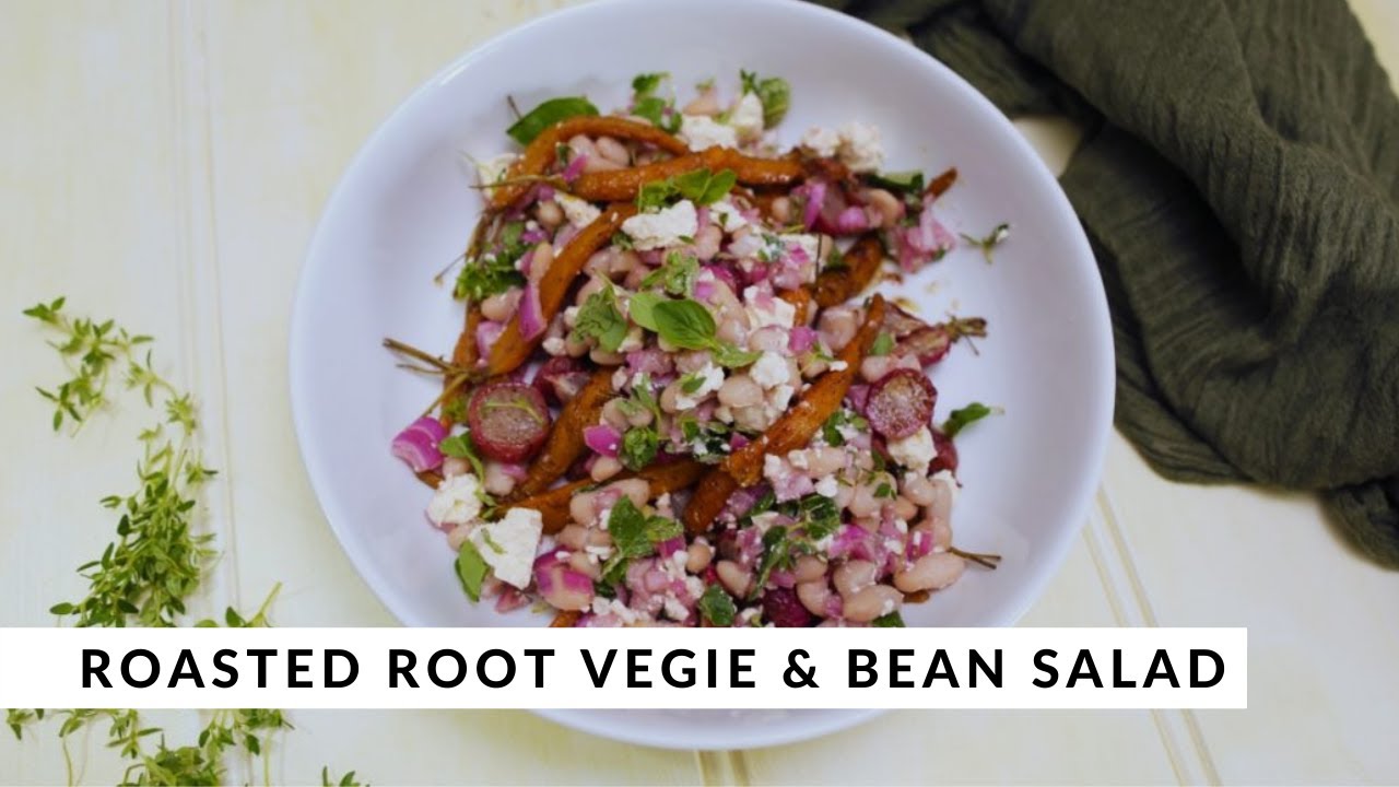 Roasted Root Vegie & Bean Salad by Elena Duggan — Interactive video experience