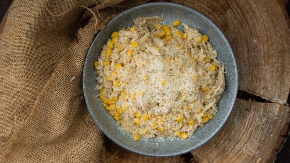 Leftover Roast Chicken & Sweetcorn Risotto - instagram — Interactive video experience