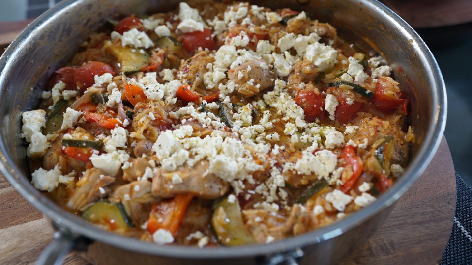 One Pot Greek Chicken Risoni - Post Nav — Interactive video experience