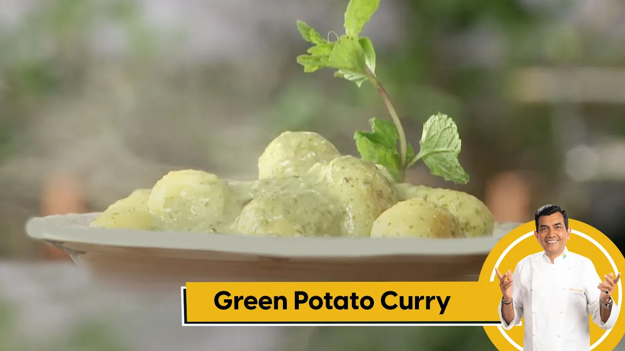 Green Potato Curry | ग्रीन पोटेटो करी | Potato Recipes | Sanjeev Kapoor Khazana — Interactive video experience