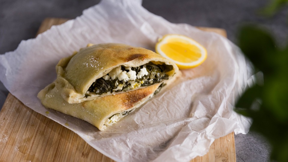 Silverbeet and Feta Calzone - Recipe — Interactive video experience