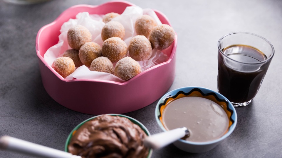 Coffee, Chocolate Caramel Donuts - Recipe — Interactive video experience