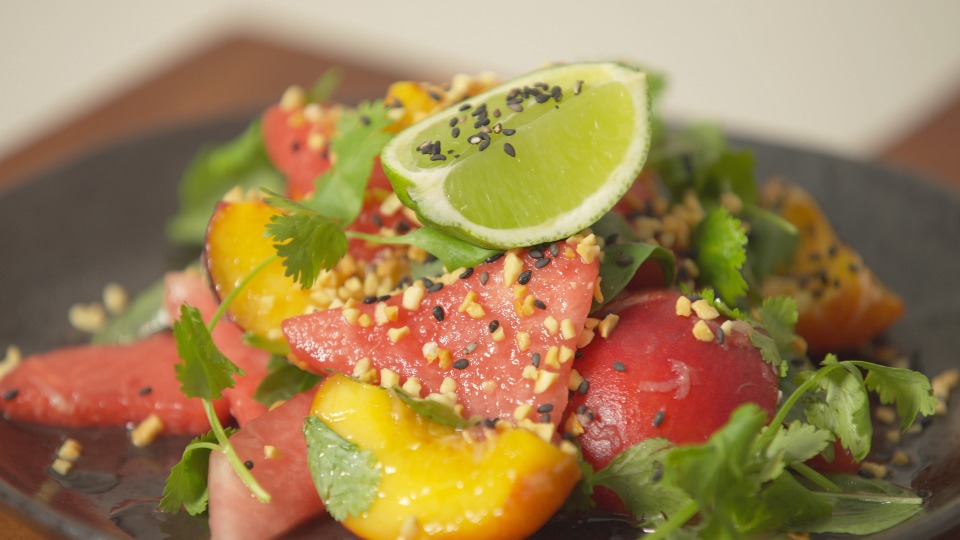 9188 Watermelon & Peach Som Tum Salad - Recipe — Interactive video experience