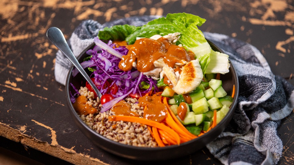 9073 Chicken Buddha Bowl - Recipe — Interactive video experience