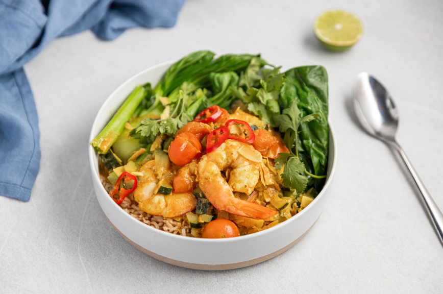 Prawn Yellow Curry with Steamed Asian Greens — Interactive video experience