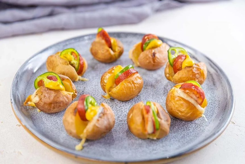 Mini Cheese Kransky Stuffed Spuds — Interactive video experience