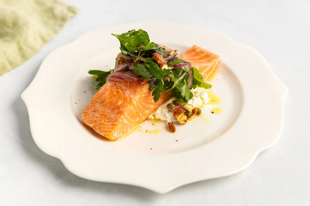 Confit of Salmon with a Herbed Salad — Interactive video experience