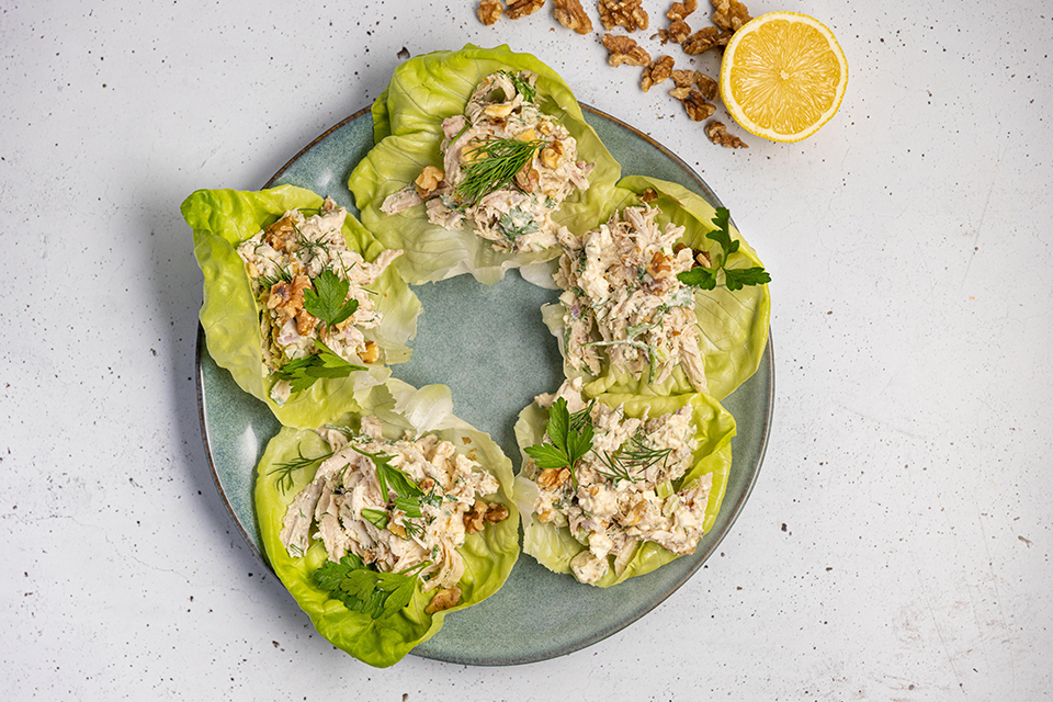 Chicken Hommus Lettuce Cups — Interactive video experience