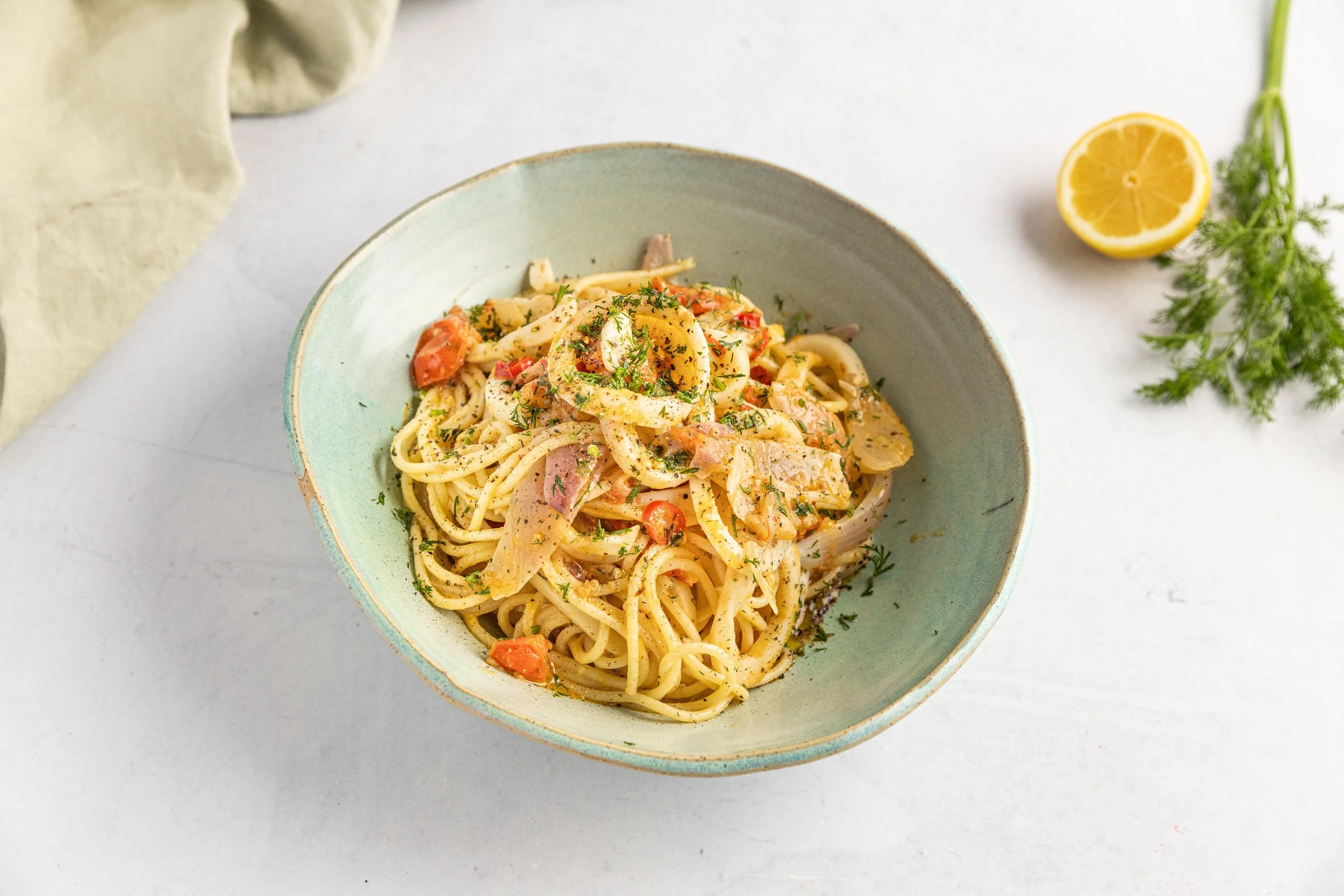 Calamari Spaghetti with Olive Oil Sauce — Interactive video experience