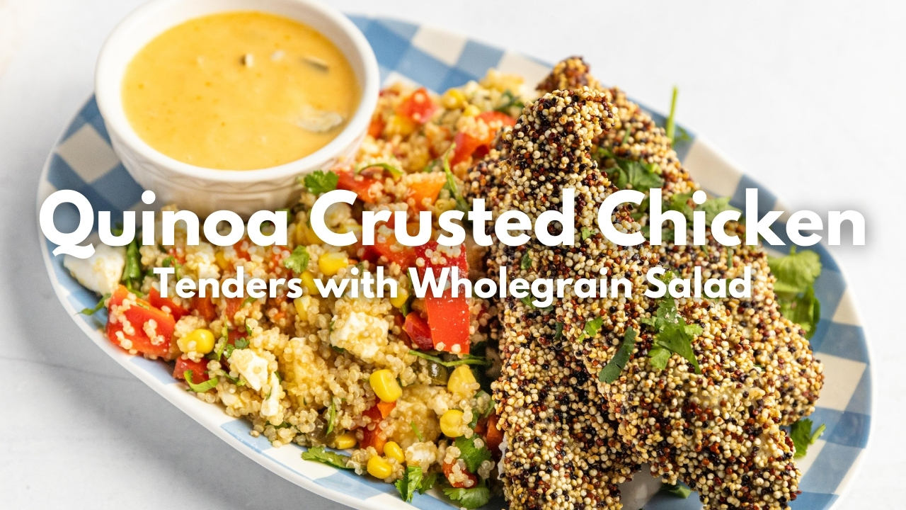 Quinoa Crusted Chicken Tenders with Wholegrain Salad — Interactive video experience