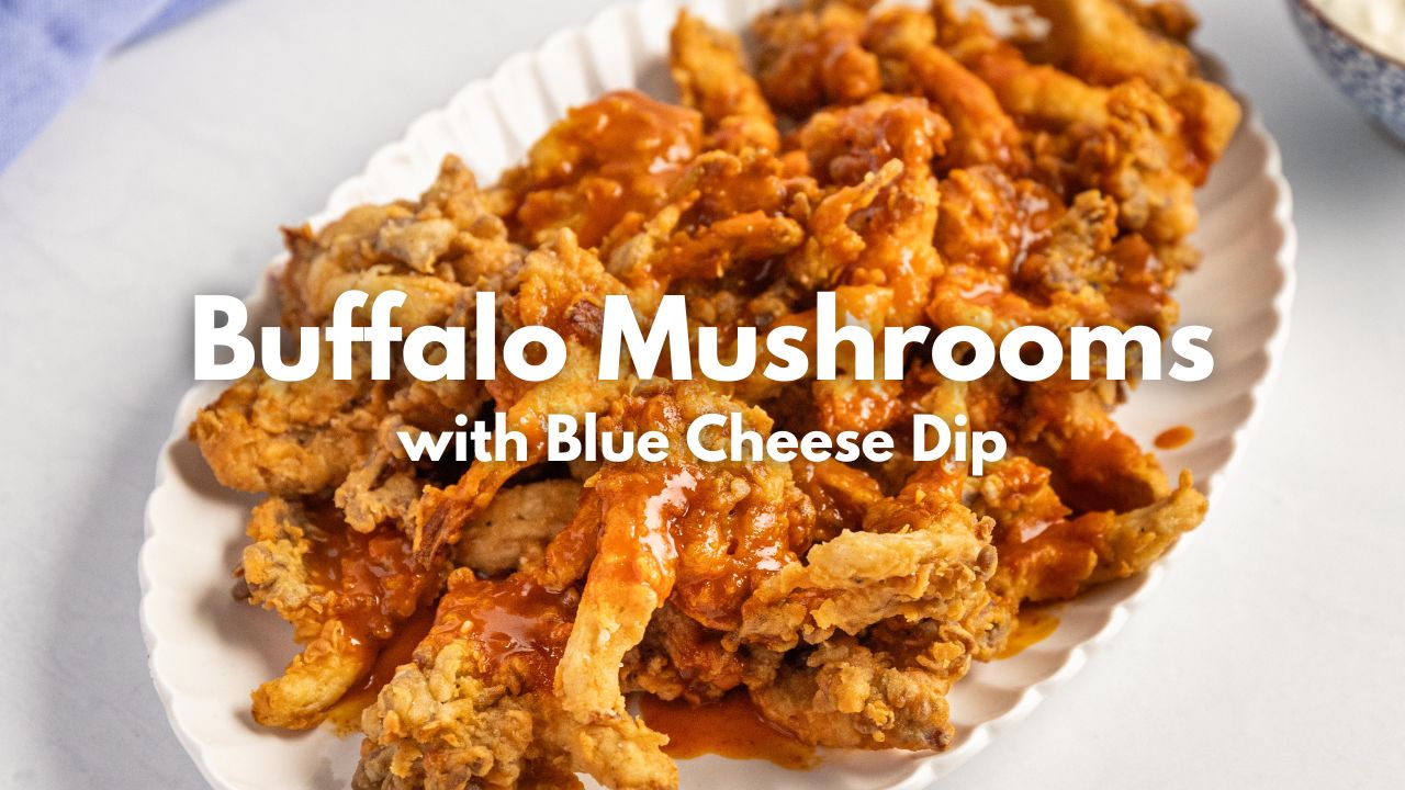 Buffalo Mushrooms with Blue Cheese Dip — Interactive video experience