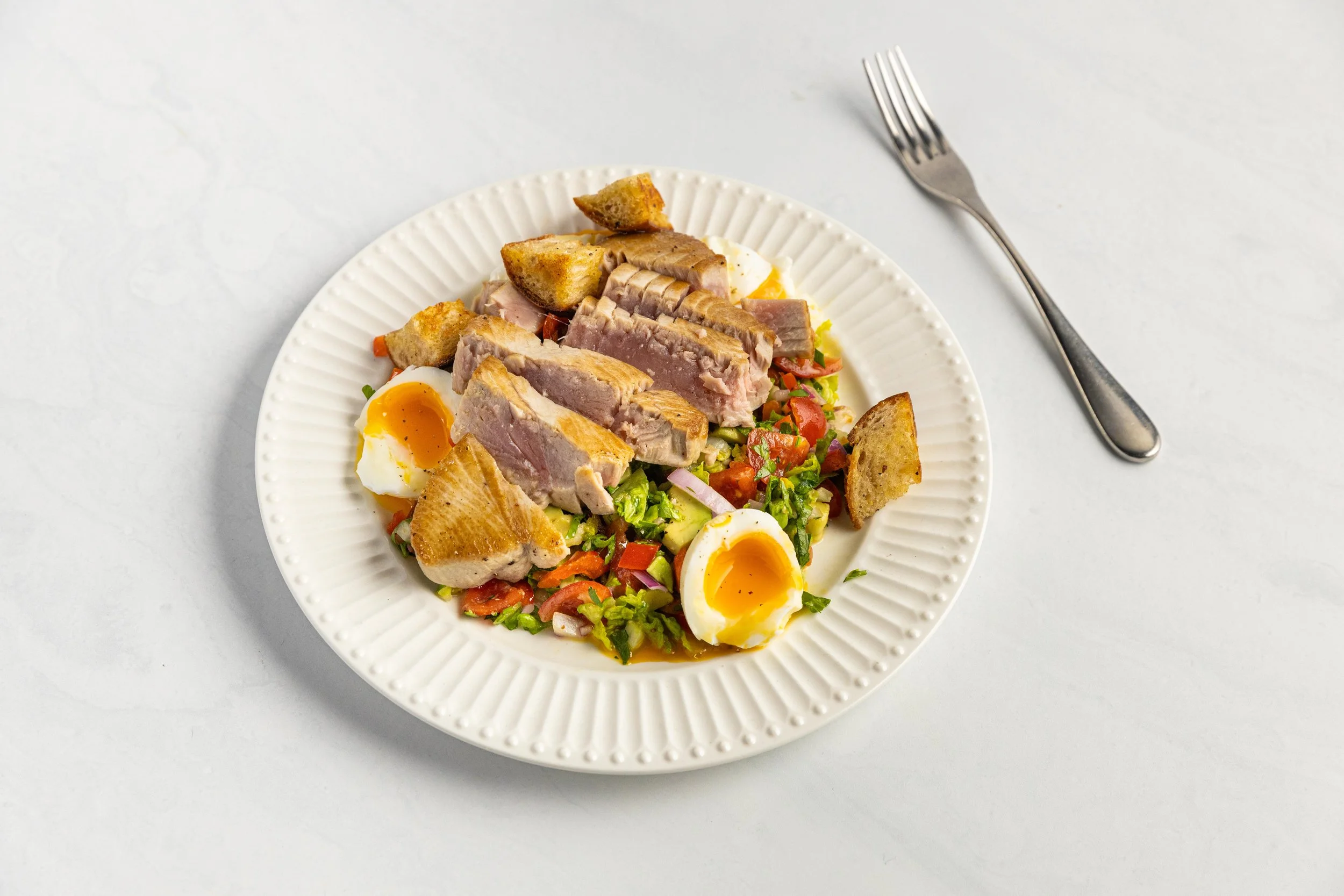 Tuna Chop Salad with Croutons — Interactive video experience