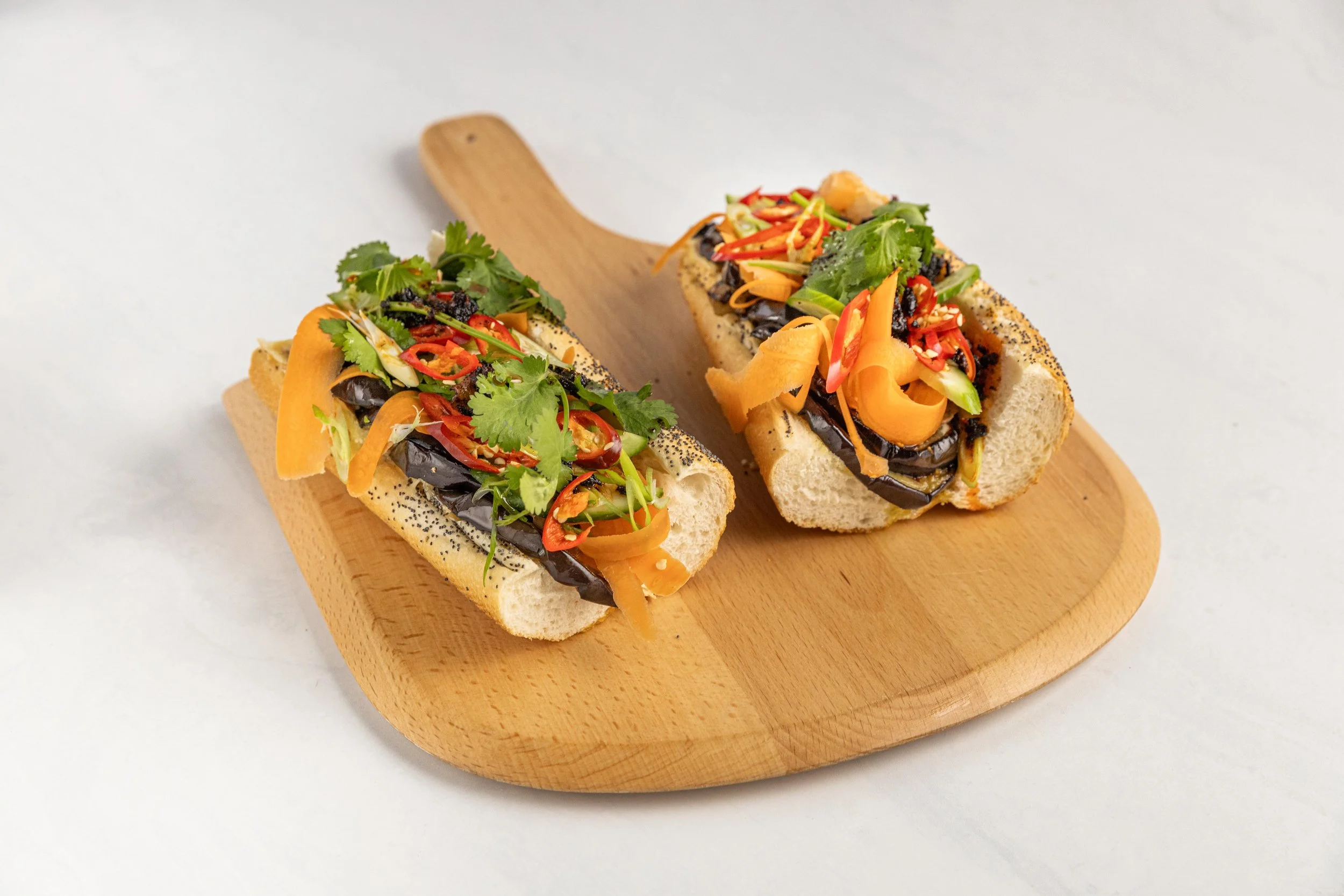 Spicy Eggplant Banh Mi — Interactive video experience