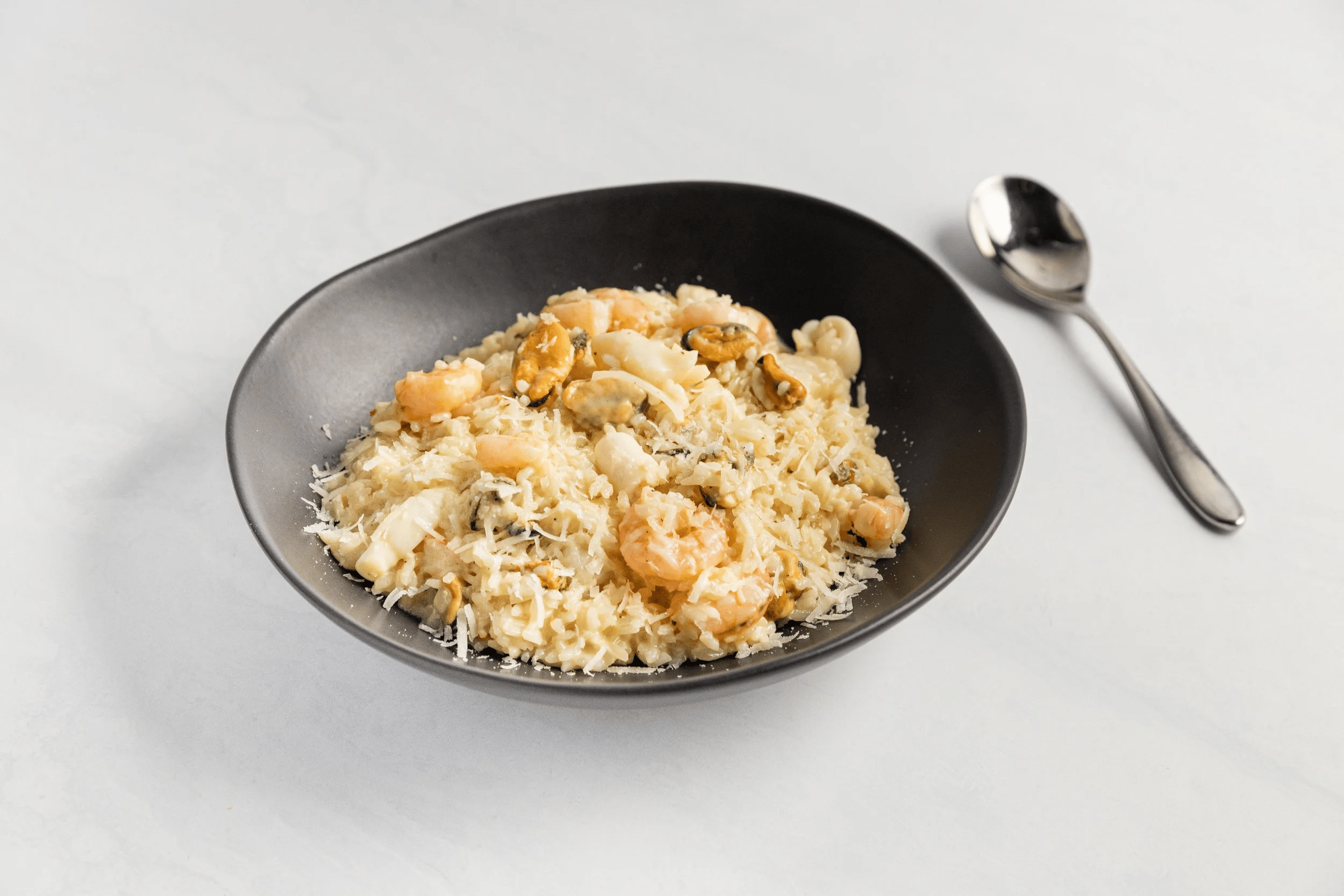 Creamy Garlic Seafood Risotto — Interactive video experience