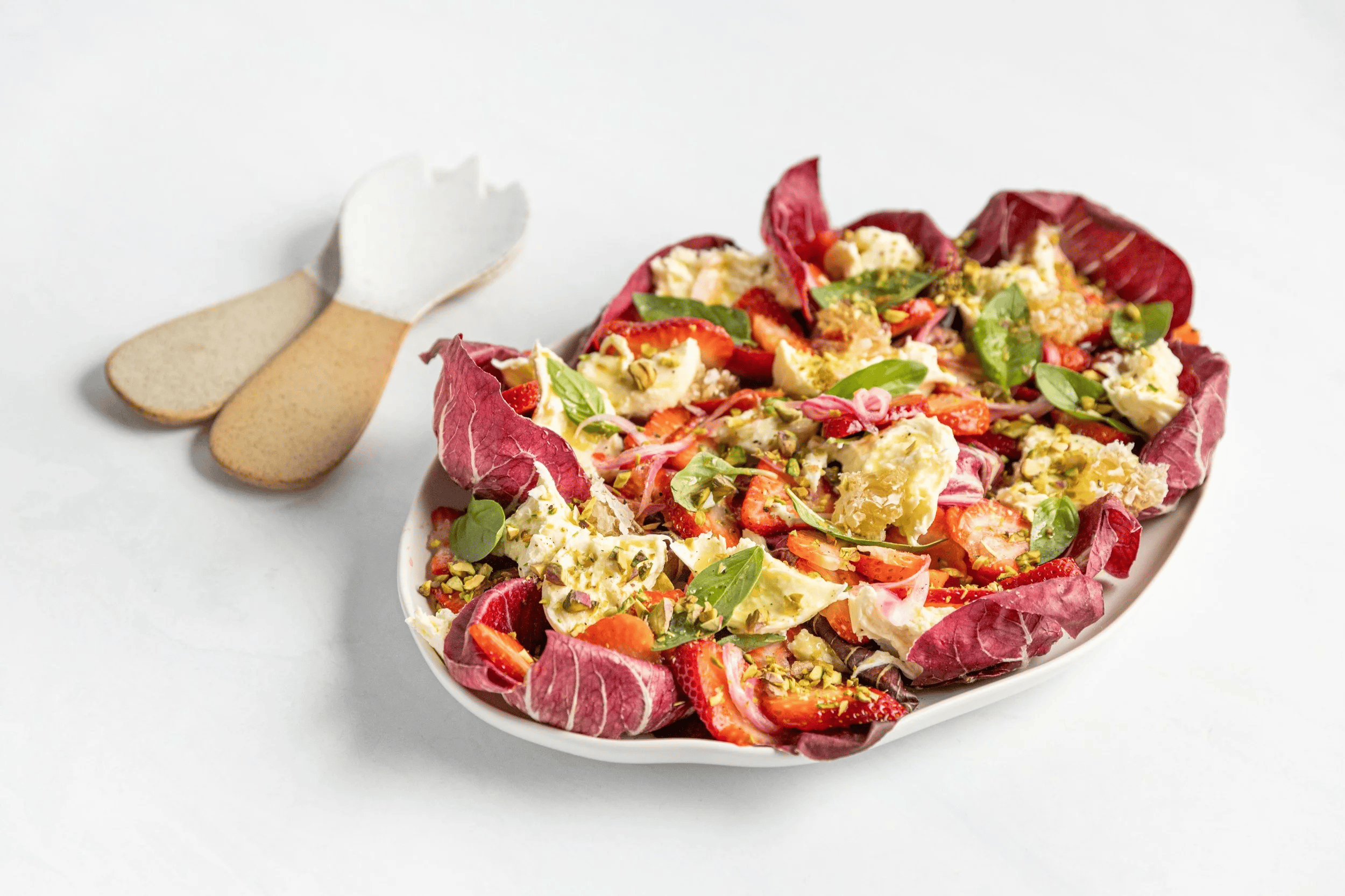 Strawberry Radicchio Honeycomb & Mozzarella Salad — Interactive video experience